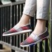 Canvas Casual Loafers Casual Flat Heel Blue / Red / Gray  