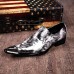   2016 New Style Pure Manual Black Water Wave Wedding / Night Club & Party Cowhide Leather Loafers  