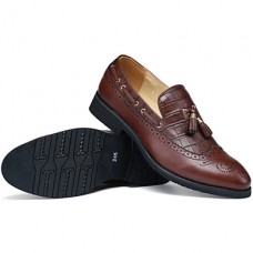 Casual Leather Loafers Black/Brown/Burgundy  