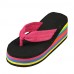 Women's Slippers & Flip-Flops Summer Flip Flops Polyester Casual Wedge Heel Others Black and Red / Fuchsia