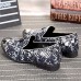   2016 Pure Manual Flash Novelty Wedding/Night Party Cowhide Leather Loafers Light Blue/Navy  