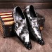   2016 New Style Pure Manual Black Water Wave Wedding / Night Club & Party Cowhide Leather Loafers  