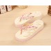 Women's Slippers & Flip-Flops Summer Flip Flops Polyester Casual Wedge Heel Others Black / Pink / Beige