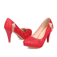 Women's Shoes Glitter Stiletto Heel Heels/Round Toe Heels Dress Red/Silver/Gold