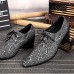 Men's Shoes   Limited Edition Oriental Temperament Nightclub/Party Top Layer Leather Oxfords Silver  