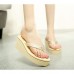 Women's Slippers & Flip-Flops Summer Flip Flops Polyester Casual Wedge Heel Others Black / White