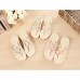 Women's Slippers & Flip-Flops Summer Flip Flops Polyester Casual Wedge Heel Others Black / Pink / Beige