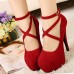 Women's Summer Heels Suede Dress Stiletto Heel Black / Blue / Red