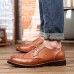 Men's Shoes Leather Casual Oxfords Casual Flat Heel Black / Brown  