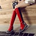 Women's Shoes Spring Riding Boots / Round Toe Heels Dress Wedge Heel Buckle / Slip-on / Split JointBlack /