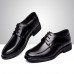 Men's Shoes Leather Casual Oxfords Casual Low Heel Lace-up Black  