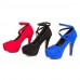 Women's Summer Heels Suede Dress Stiletto Heel Black / Blue / Red