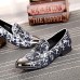   2016 Pure Manual Flash Novelty Wedding/Night Party Cowhide Leather Loafers Light Blue/Navy  