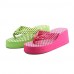 Women's Shoes Flip Flops Wedge Heel Fabric Slippers Shoes More Colors available