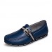 Leather Casual Loafers Casual Flat Heel Black / Blue / Brown / White  