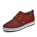 Men's Shoes Outdoor / Casual Nappa Leather / Tulle Fashion Sneakers Blue / Red / Gray / Khaki  